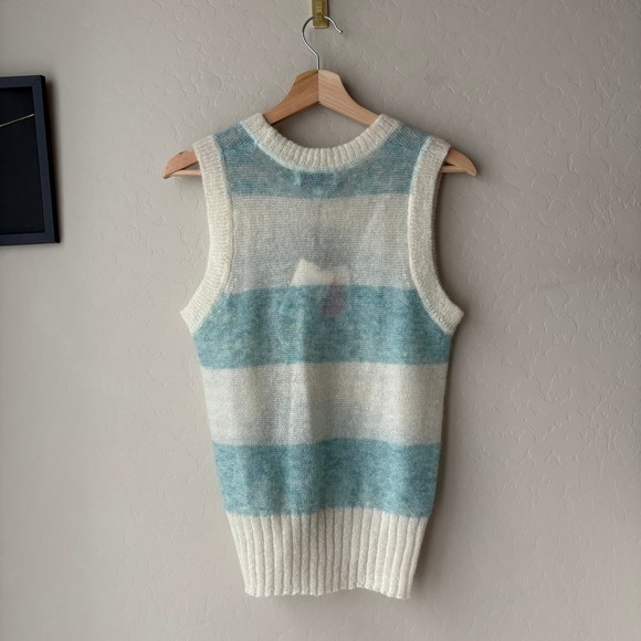 Solid & Striped Zola Tank Sweater Vest Cream‎ Blue Stripe Mohair Blend XS - Picture 6 of 8